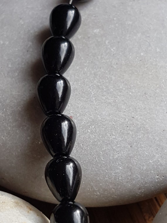 Natural Teardrop Black Jet Hematite Stone Beads For Jewelry Making 15" Wholesale 