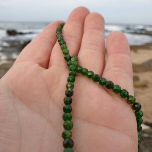 AAA Chrome Diopside Faceted Round 4mm Gemstone Beads
