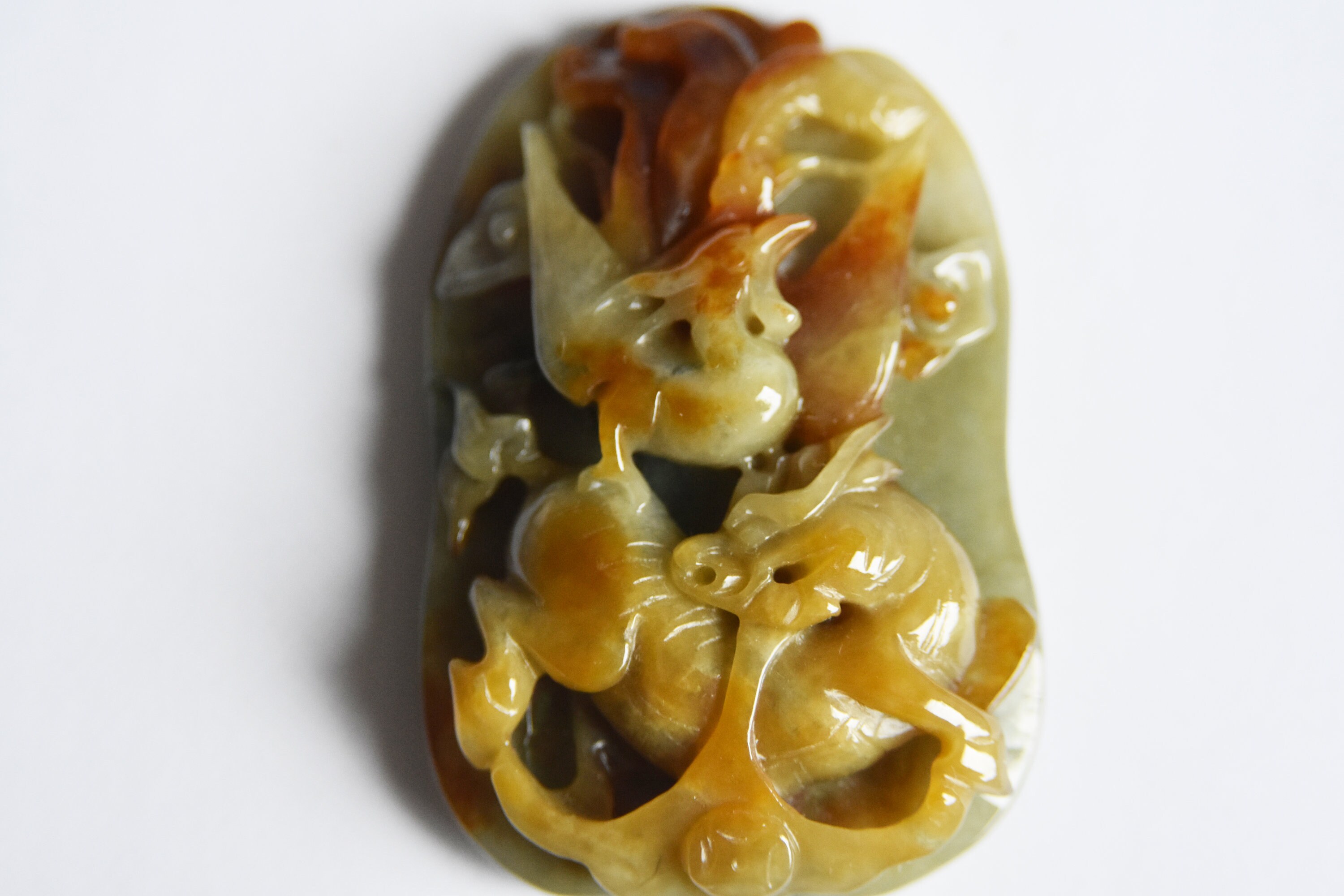 Chinese Jade Pendant Dragon and Phoenix. Natural Artisan | Etsy