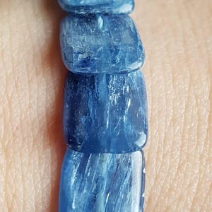 AAA Grade Blue Kyanite Semi-Precious Gemstone Beads. 16inch string /40cm Rectangle Natural Blue Kyanite 15 x 10mm Beads.