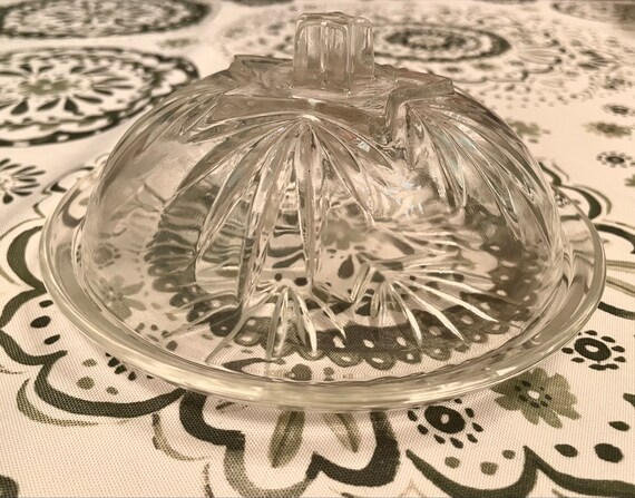 1950s MCM Federal Glass Star Pattern Butter Dish Covered - Etsy