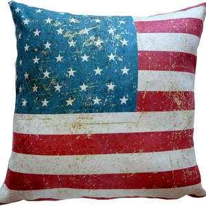 America Flag Luxury Pillow Cover - Distressed Look