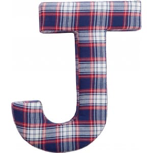 Red & Blue Plaid Fabric Wall Letters