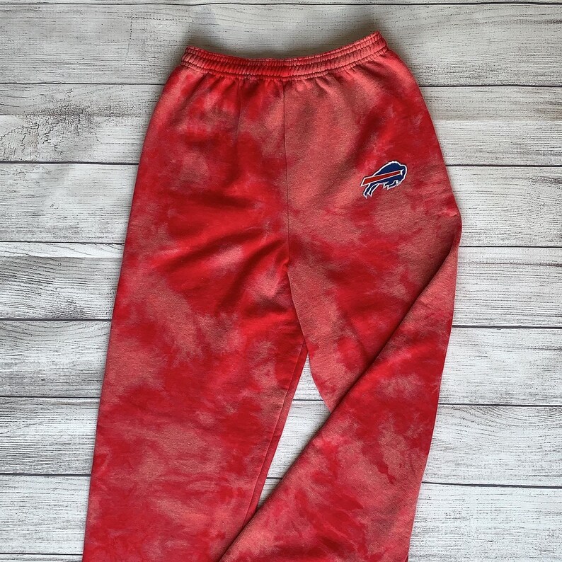 Red Bleached Sweatpants with Buffalo Patch
