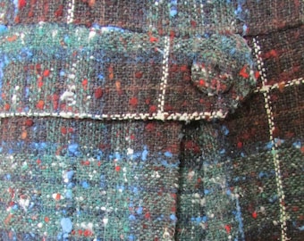 Vintage Women&#39;s Pencil A-Line SKIRT Tweed PLAID