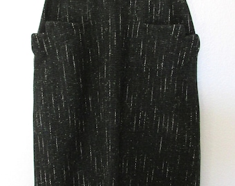 Vintage Women&#39;s BLACK Pencil  SKIRT Speckled Tweed