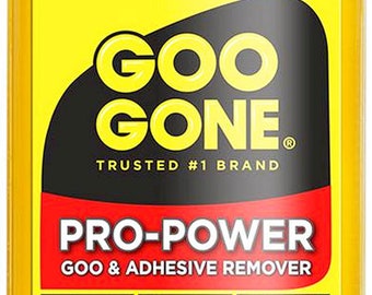 PRO Power GOO GONE Adhesive Sticky Solvent Remover Removes Gooey Labels  Stickers Gum Caulk & Adhesive Tape 8 Oz 