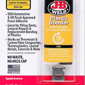 J-B Weld Plastic Bonder Structural Adhesive Syringe - Tan - 25 ml