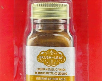  AMACO Brush 'n Leaf - Antique Gold Leaf 1oz Bottle - Liquid  Gold Leaf Paint for Metal Wood Ceramic and More - Interior Liquid Leaf  Paint for Objects and Furniture