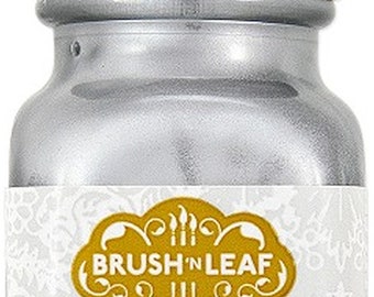 Silver Leafing Paint Brush 'n Leaf Liquid Metallic finish paint for holidays christmas frames crafting AMACO 76632M