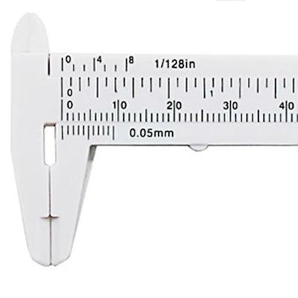 small 3 1/4" Vernier Plastic CALIPER accurate Measure Thick and Diameter in inches and metric inches & millimeter