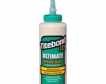 Titebond III 3 Ultimate Pro WOOD GLUE waterproof uv resistant indoor outdoor water proof 16 ounce oz blue squeeze bottle rf franklin 1414