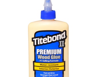 Titebond II 2 Premium Clear WOOD GLUE Water uv Resistant interior exterior outdoor Professional 8 ounce blue squeeze bottle franklin 5003