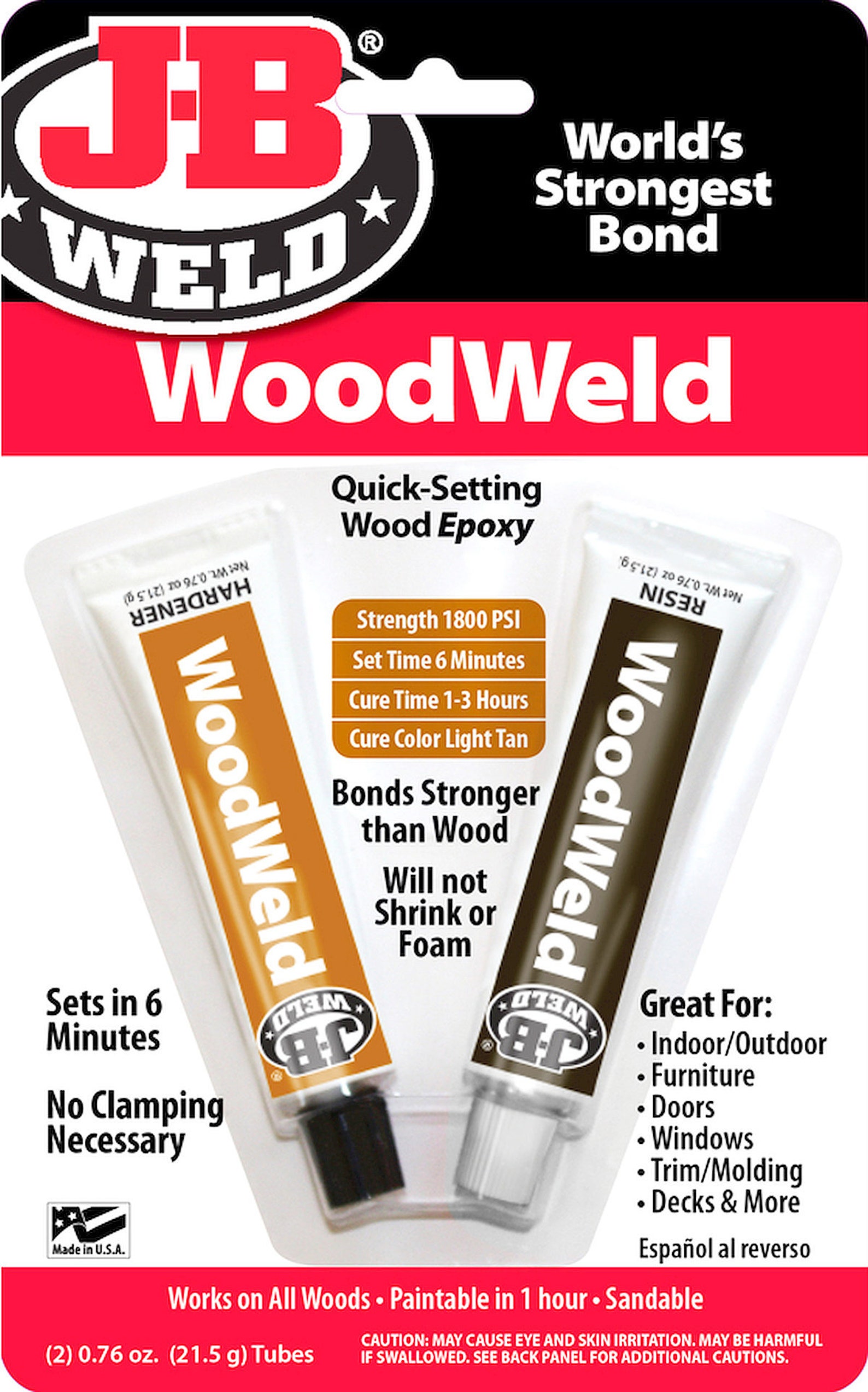 JB WELD WoodWeld 2 part EPOXY Adhesive Quick Setting sandable Etsy