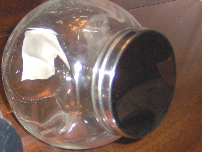 7 Clear Glass TILT 1/2 Gallon JAR Vintage Style Cookie Penny Candy W