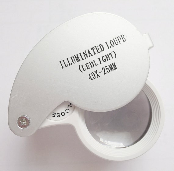 Jewelers LOUPE 40x 40 Power With Illuminated Bright LED Light Magnifying  Glass Jewelry Jewelers Magnifier Loop Lighted Bright Lights 