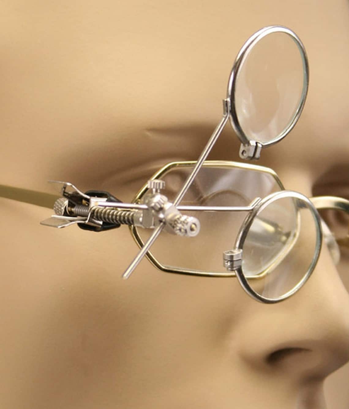 Dual Glass Lens Magnifying CLIP ON MAGNIFIER 3.3x 5x 16.5x Jewelers Jewelry Watch Repair Eye