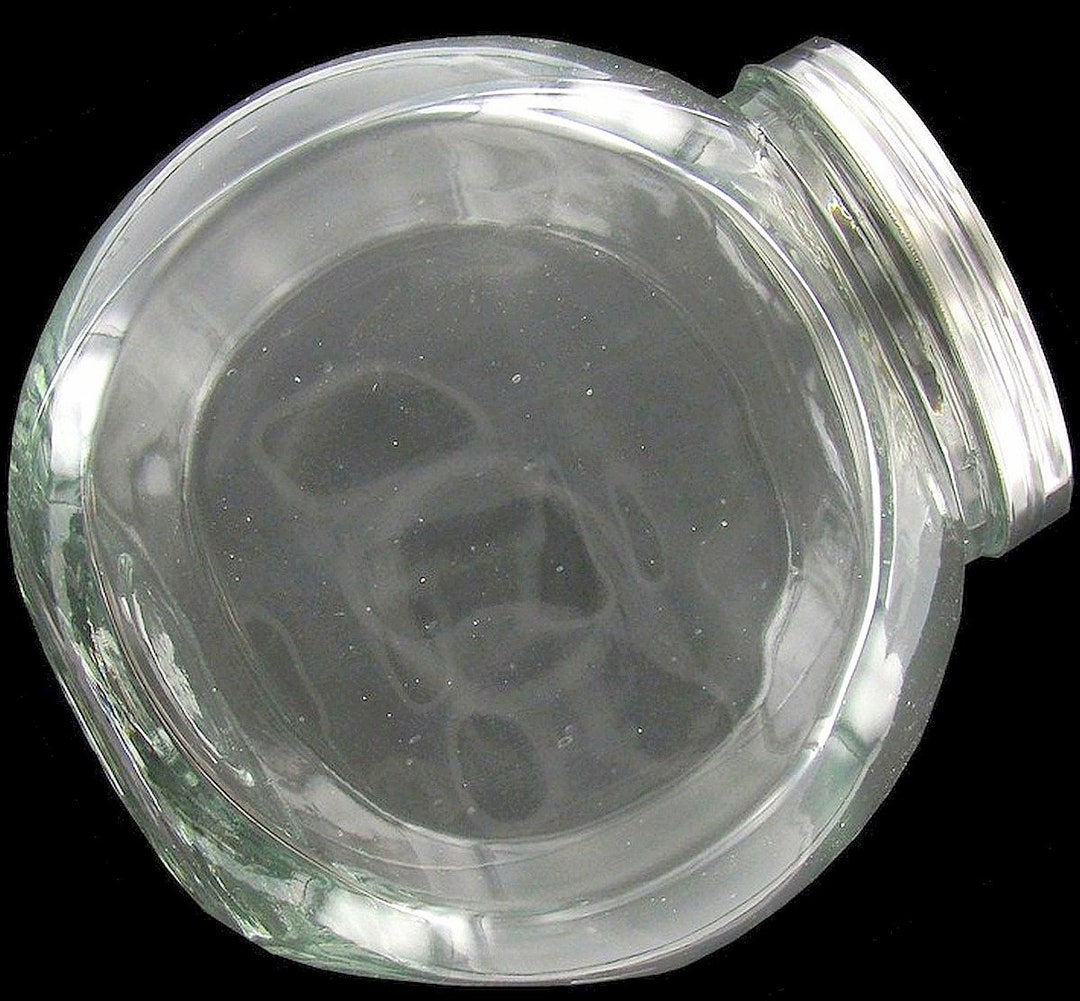 6 Clear Glass TILT JAR Vintage Style Candy Cookie Penny Jar With