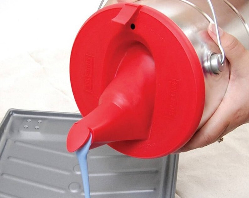Red 1 Gallon Paint Can LID With Store & Silicone Pour Spout Etsy UK