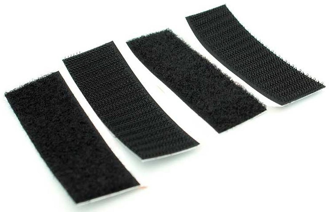 Velcro Strong Hook and Loop Fastener Mounting Tape | 1 inch x 4 inch | 15  Sets | Self Adhesive | Black Color | Velcro for decoration and other craft