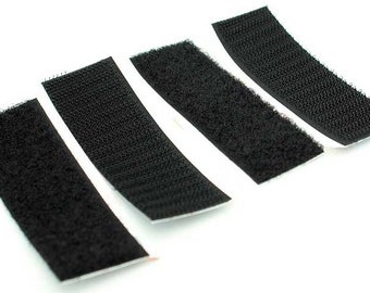 VELCRO Heavy Duty Fastener STRIPS Self Adhesive 2 Sets 4 Strips Total Peel  Stick BLACK Color Hook Loop Fasteners Self Stick 3.5x1 91556 