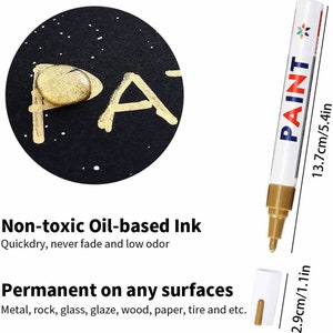 Permanent Marker Metallic Marker Pens Silver Gold Base for Glass Fabric CD  Tire Steel Markers Paint