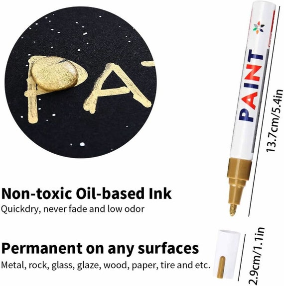 12 Pack Metallic GOLD Paint Marker Pen Arts Crafts Waterproof Permanent  School