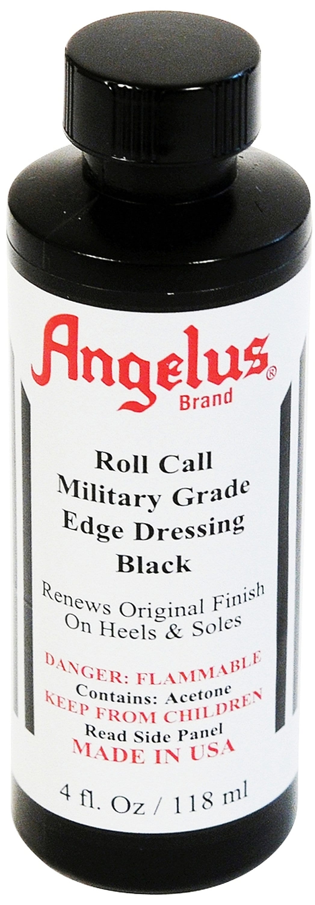 Roll Call Military Grade Black Edge & Heel DRESSING Liquid for Shoes Boots  Edges Heels Soles Welt Leather Usmc Army ANGELUS 541-04-001 