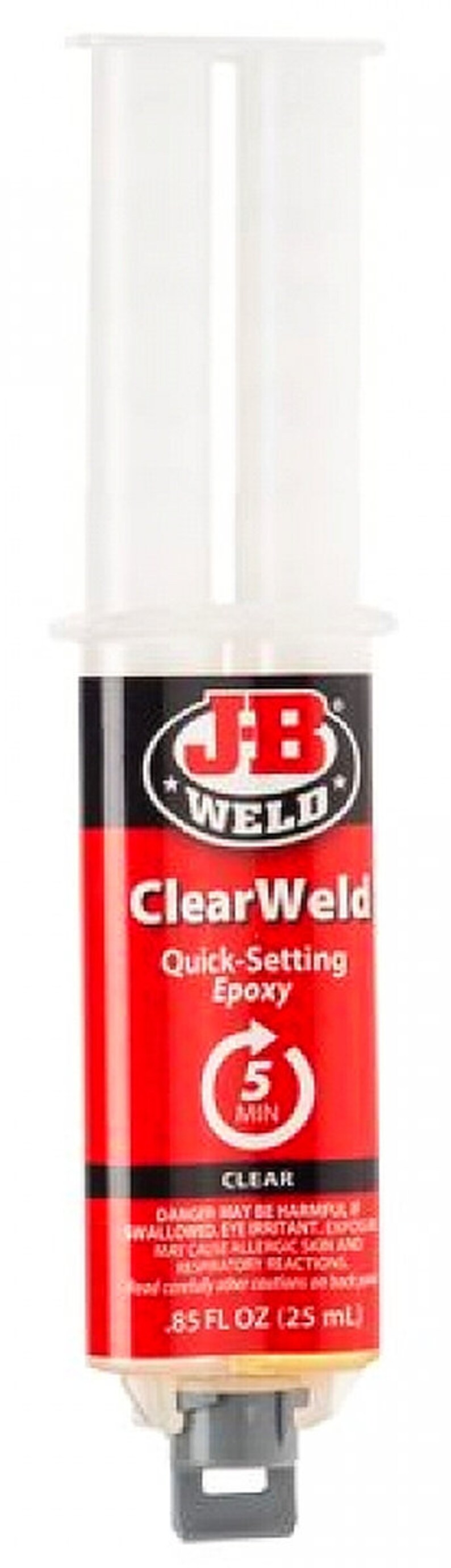 JB Weld Clearweld Quick Setting CLEAR Two Part Syringe Epoxy Glue