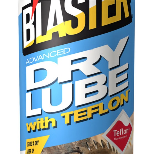 BLASTER Dry LUBE spraY Lubricant Teflon fluoropolymer Lubrication Lock Padlock Latch Saw blade woodworking tool cable 9.3 oz B'LASTER 16-tdl