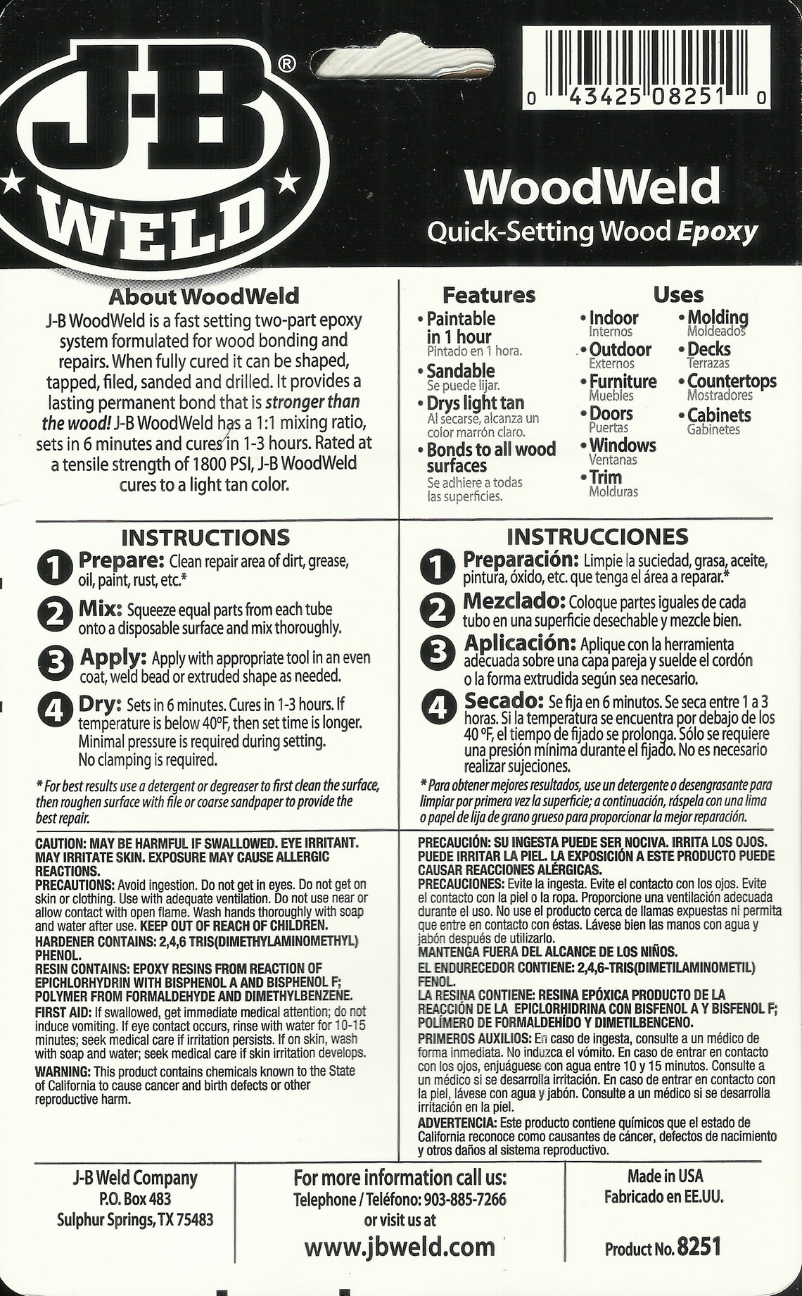 JB WELD WoodWeld 2 part EPOXY Adhesive Quick Setting sandable Etsy