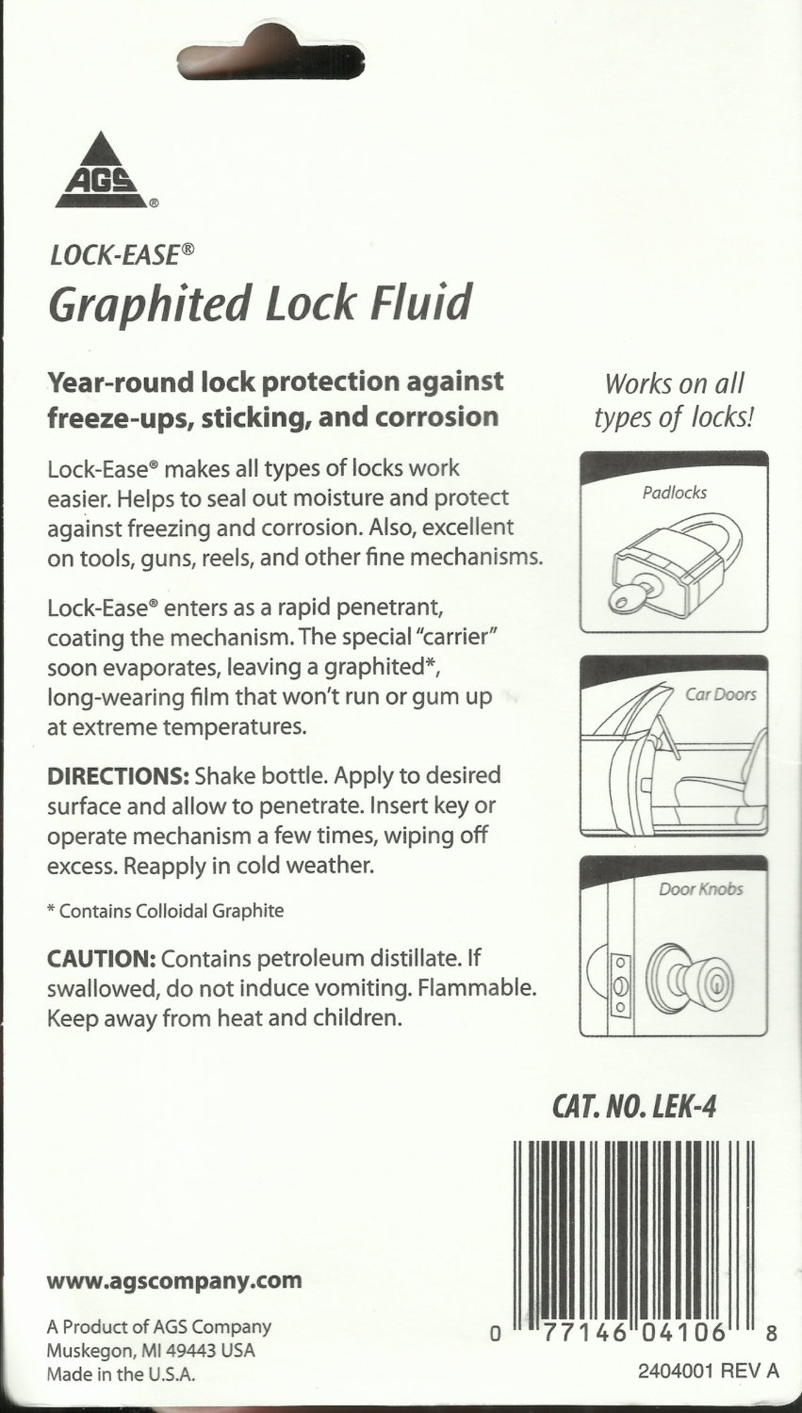 Lock Ease Liquid Graphite Lubricant Fluid Lock OIL Lubricate Loosen Car Truck Gun Door Lock Drip