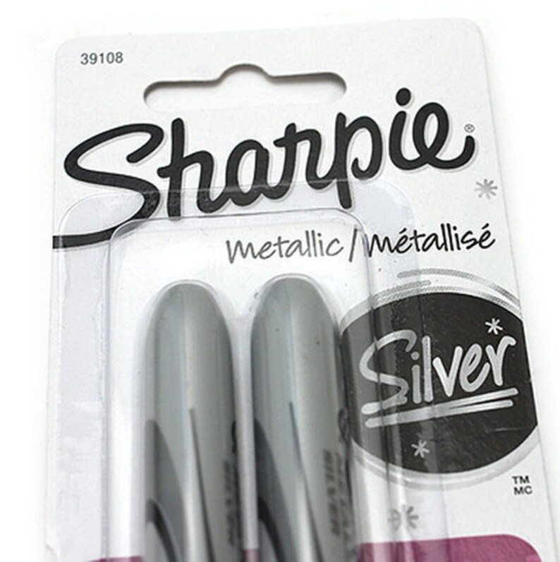 2 pack Metallic SHARPIE SILVER Permanent Markers for metal Etsy