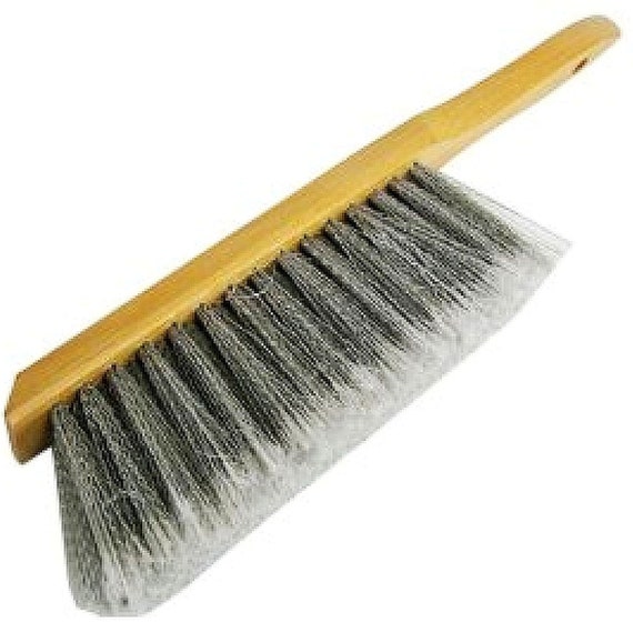 Bench & Shop Duster Brush 7 Inch Counter Broom Fine and Flagged Synthetic  Bristles for Fine Particulates Wood Handle Beaver Tail Sweeper 