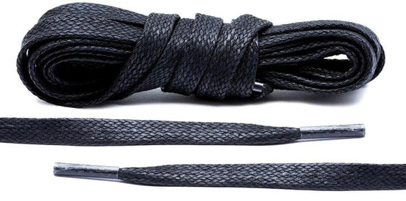 BLACK flat waxed boot laces 63 inch for 