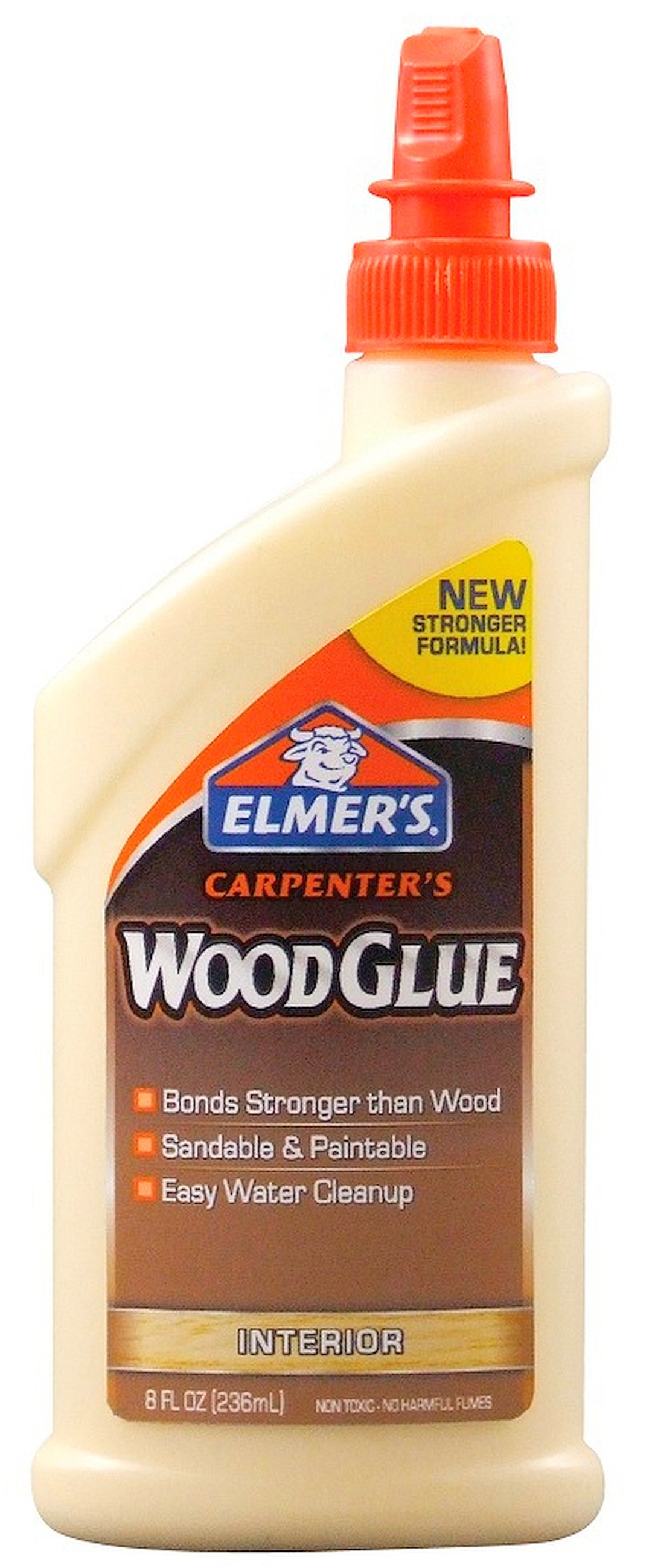 ELMERS Carpenter's Interior Yellow Wood Glue Hard & Soft Wood Particle  Board Cabinets Furniture Woodworking Adhesive 8 Ounce Elmer's E7010 