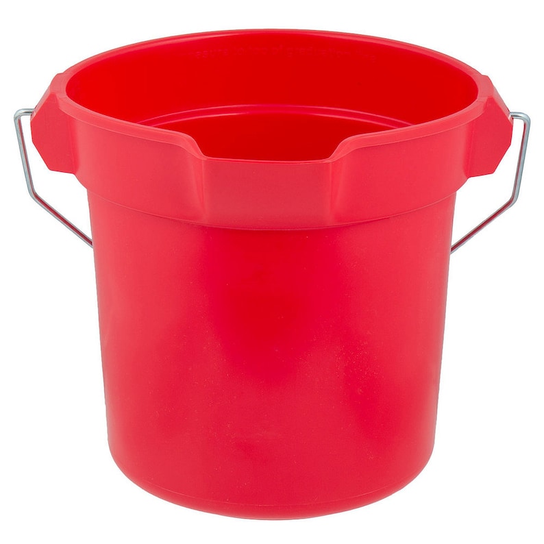 10 Qt Heavy Duty Red PLASTIC BUCKET Round Utility Pail 10 Quart 2.5