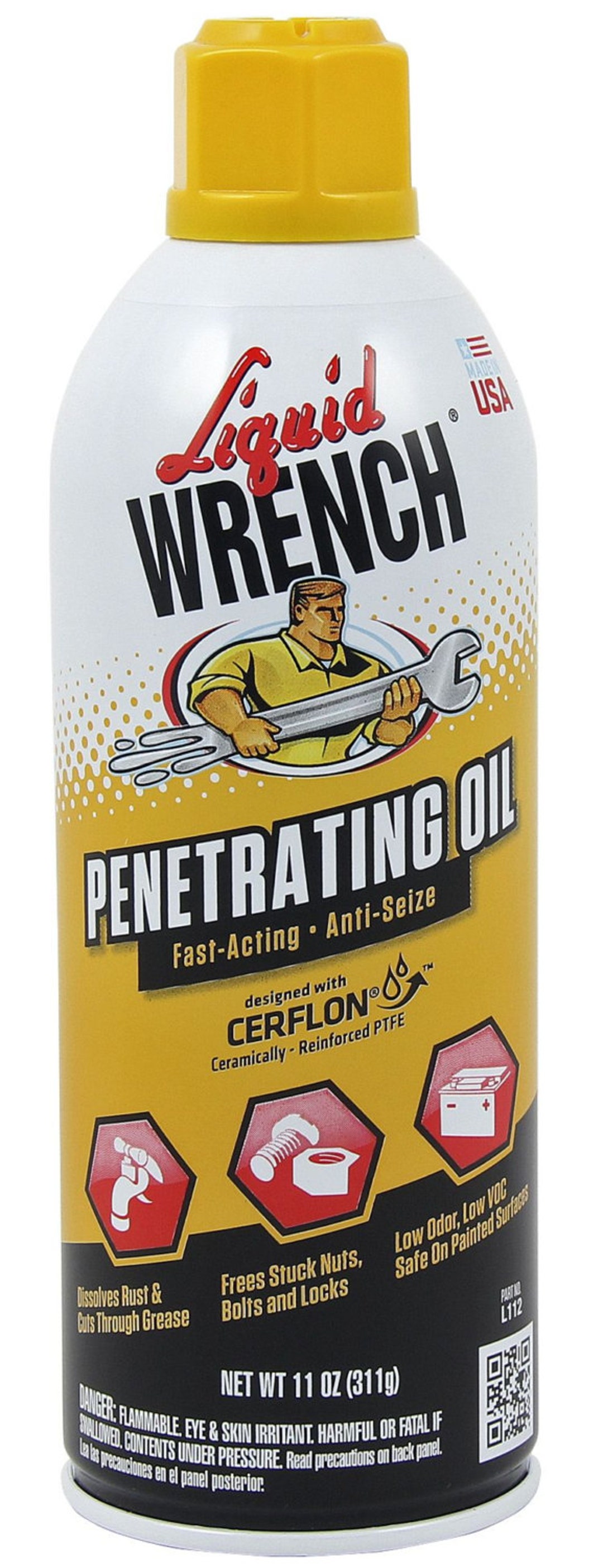 Liquid Wrench PENETRATING OIL Anti Seize 11 Oz Aerosol Spray With Cerflon  Ptfe Loosen Nut Bolt Screw Plumbing Penetrant Penetrate L112 