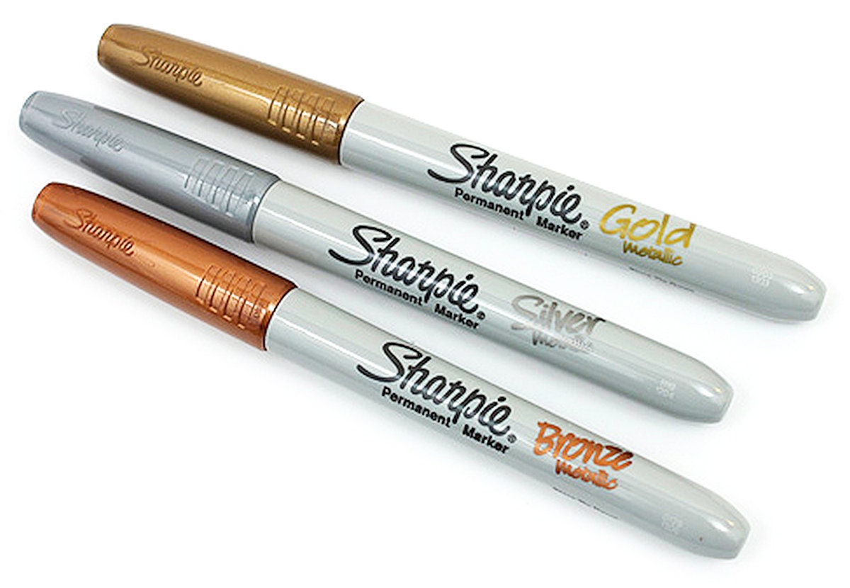 Sharpie Metallic Markers BronzeGoldSilver Pack Of 6 Markers