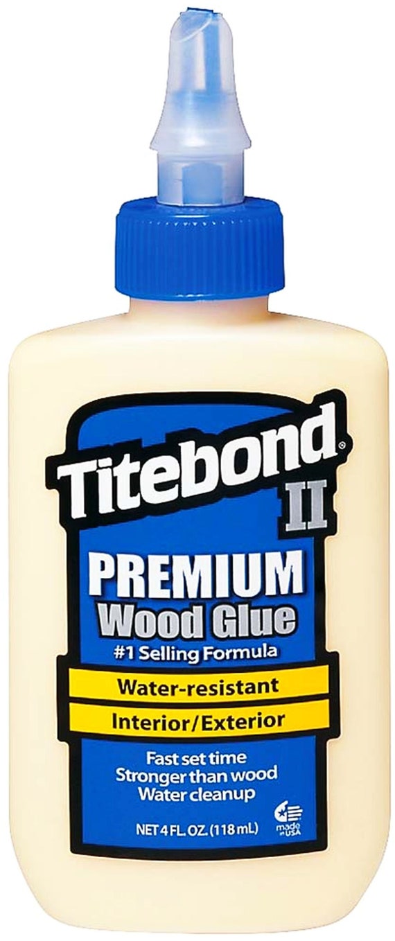 Titebond II 2 Premium Wood Glue Clear & Water Resistant UV Resistant  Interior and Exterior 4 Oz Squeeze Blue Bottle Tight Bond Franklin 5002 