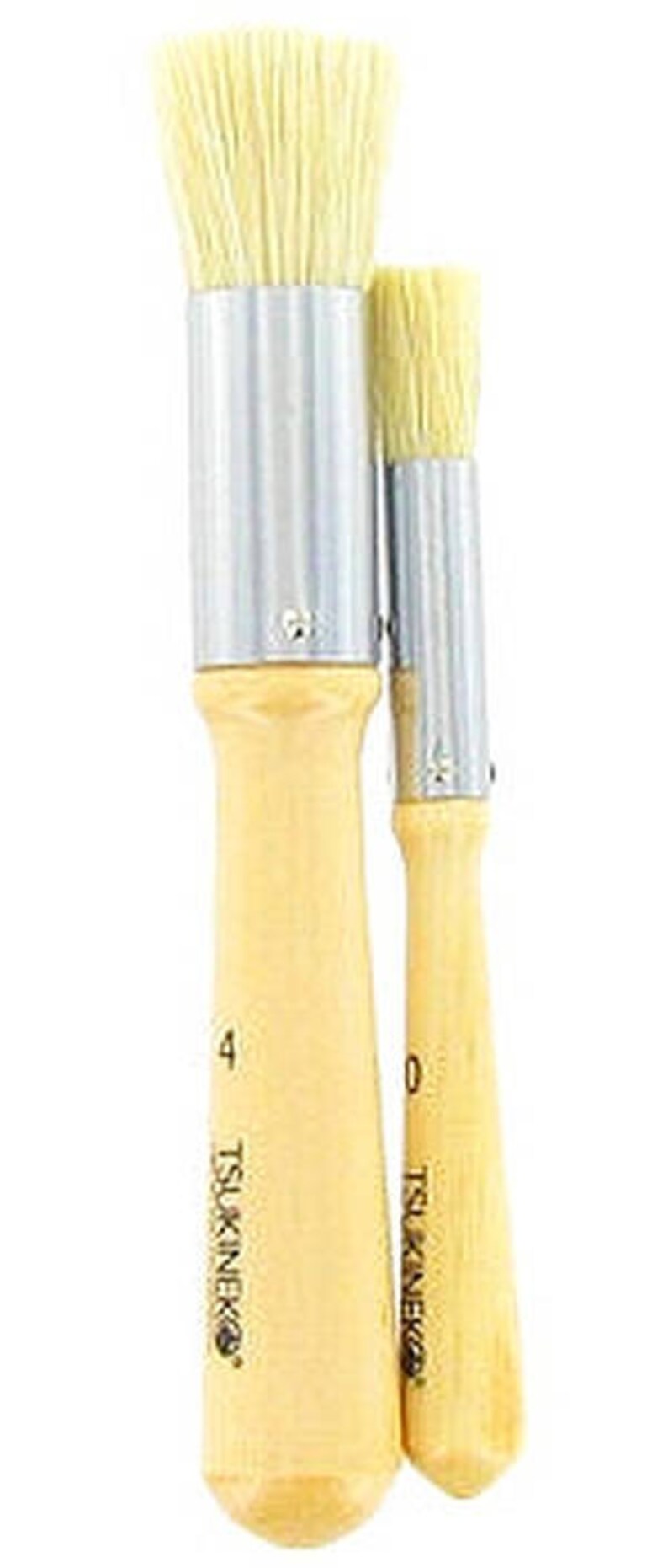 2 Round Stipple Brushes Number 4 Small AND 0 Smaller Ink Art Stamp