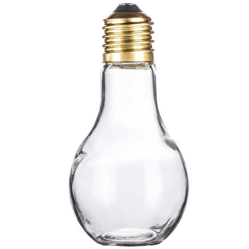 Extra Large LIGHT BULB Shape Clear Thick Glass Jumbo Big Bottle Jar 9