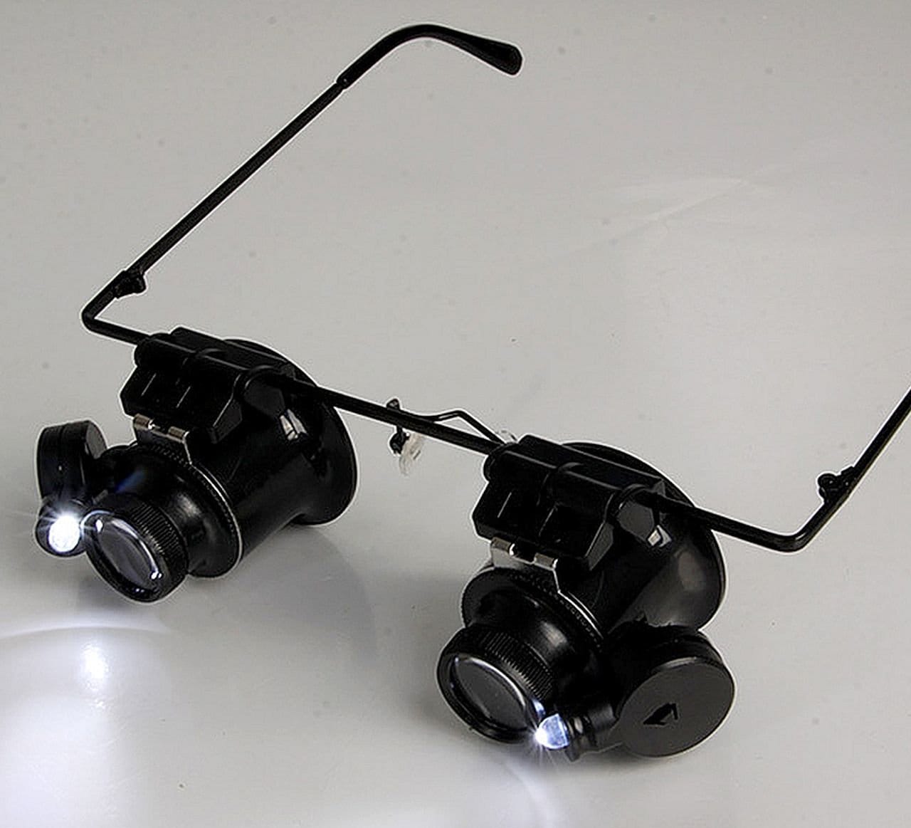 Dual Lens 20X MAGNIFYING Eye GLASSES W/ Led Lights 20 Power 20x