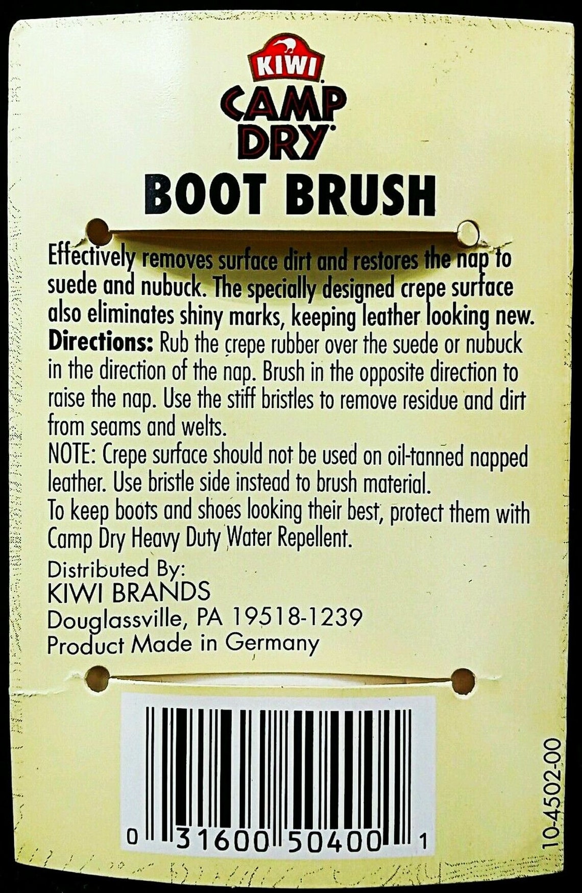 Camp Dry BOOT BRUSH Multi Use Cleaning Tool for Suede Nubuck Boots Shoe