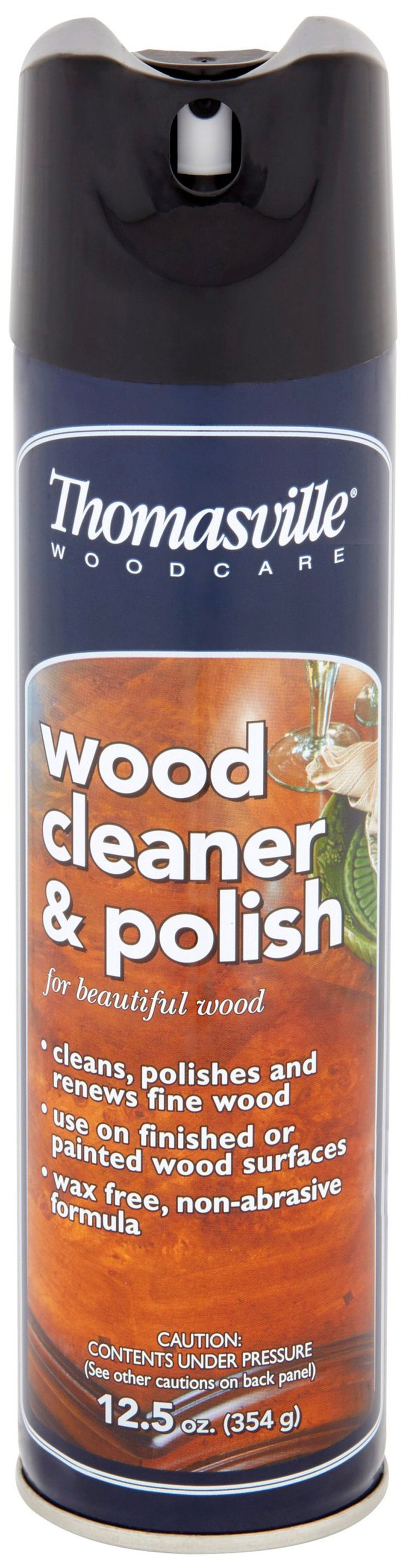 WOOD Cleaner & Polish 12.5 Oz Aerosol Spray Wax Free for Fine