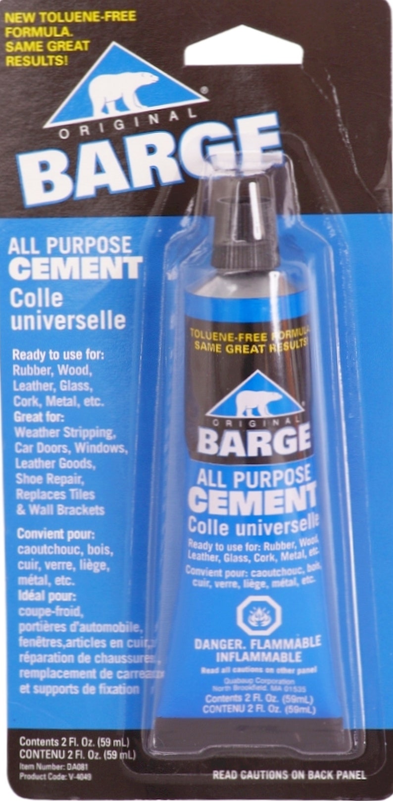 Original BARGE All Purpose Yellow Contact CEMENT Leather Rubber Shoes