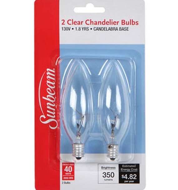 2 Crystal Clear Chandelier Light Bulbs 40w Candelabra E12 2 Crystal Clear Chandelier Light Bulbs, Chandelier Light Bulbs With Candelabra Base