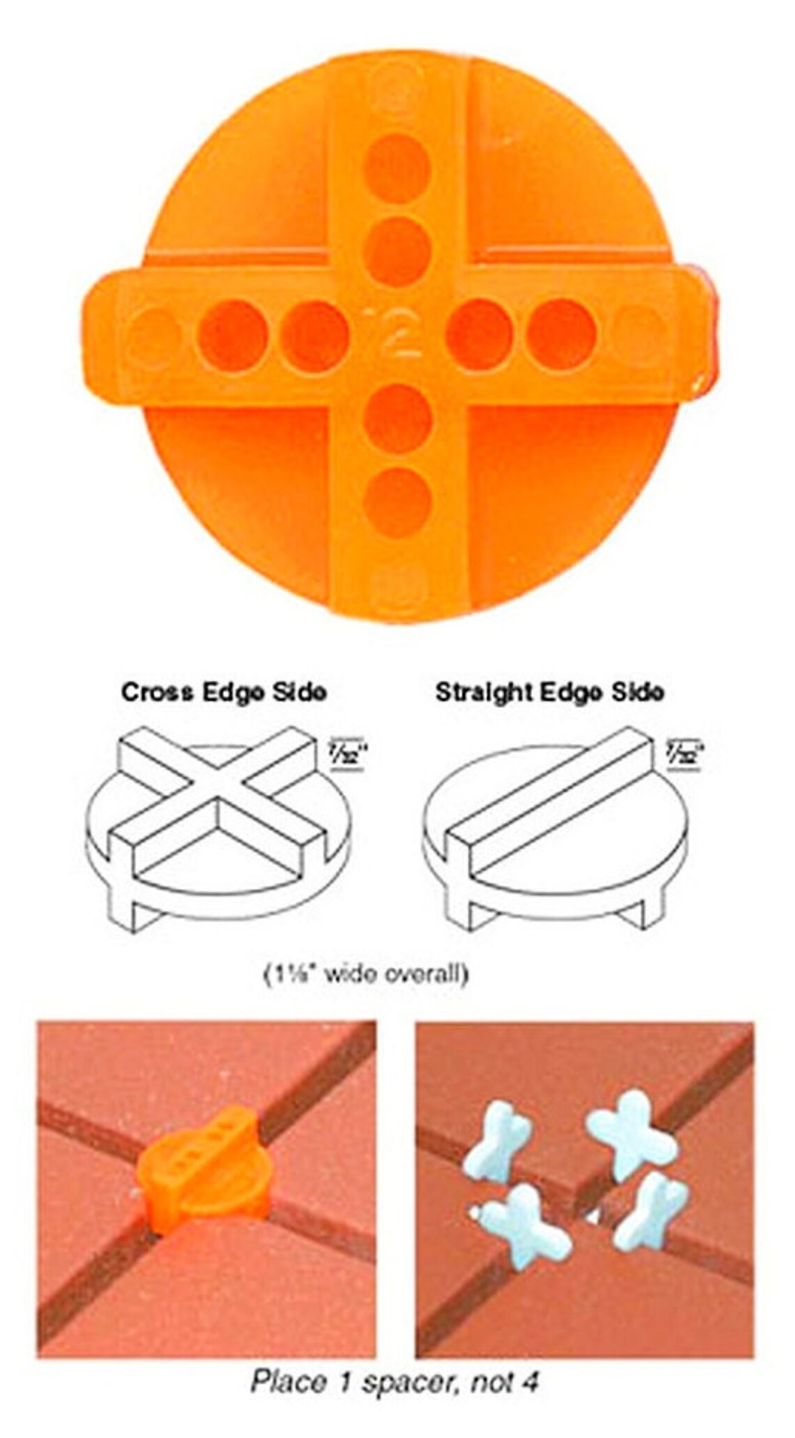 100 Circular Round TILE SPACERS 1/4 6mm 2 Sided Orange Etsy