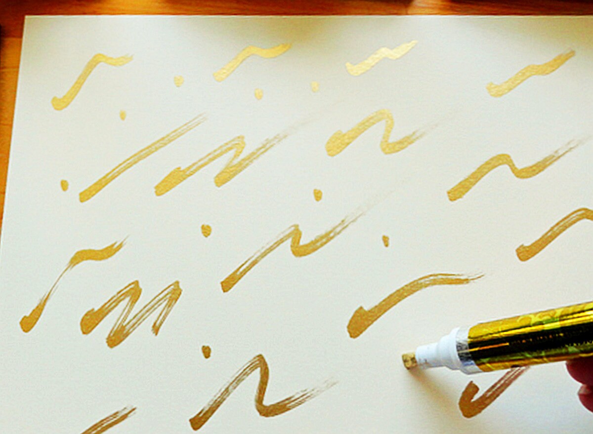 18 Karat Gold Leafing Pen Metallic Oil Based 18kt Gold Leaf Paint