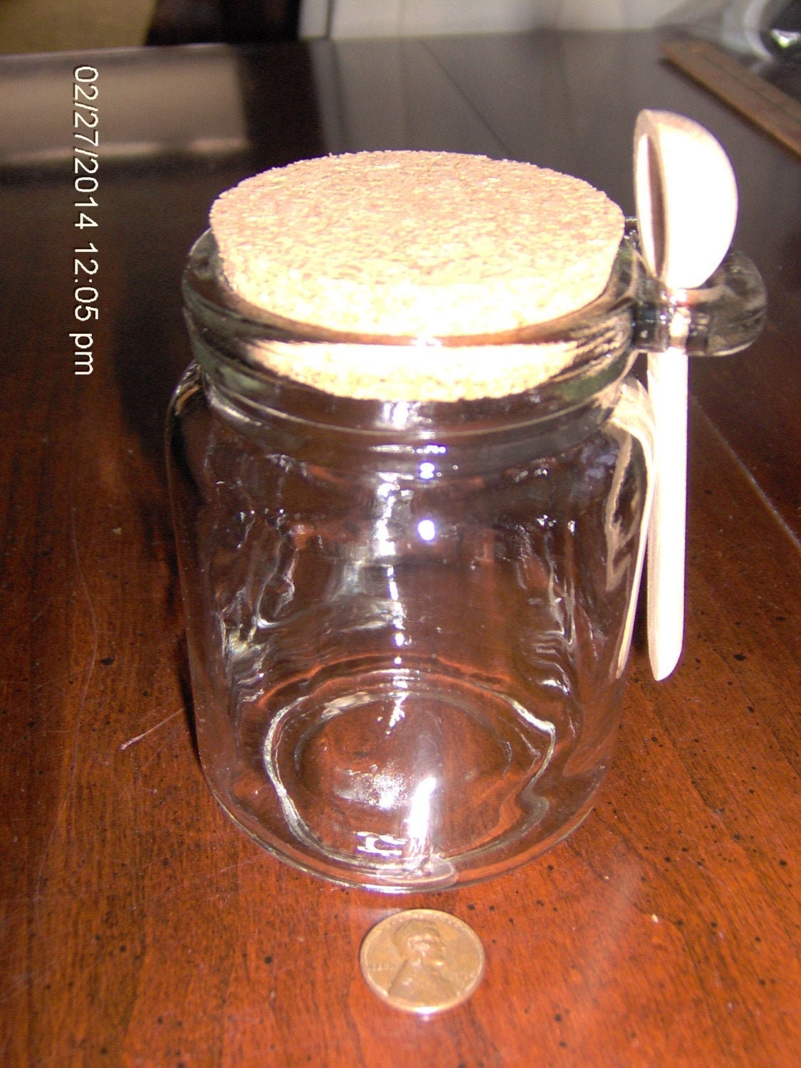 Glass Jar With Teak Lid & Spoon, Be Home